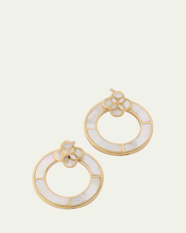 Petal Mother-of-Pearl Post Hoop Earrings